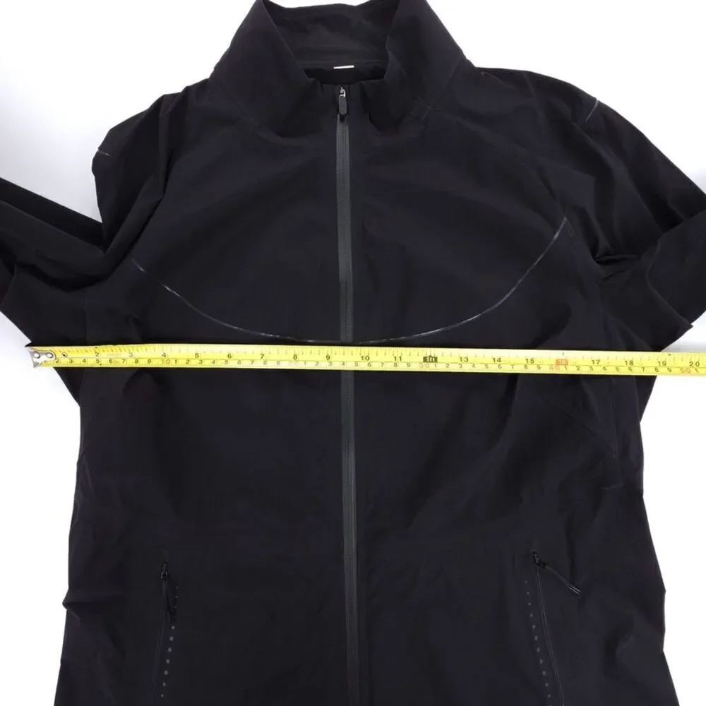 LULULEMON Fast and Free Windbreaker Jacket Reflective Logo Water Repellent Black